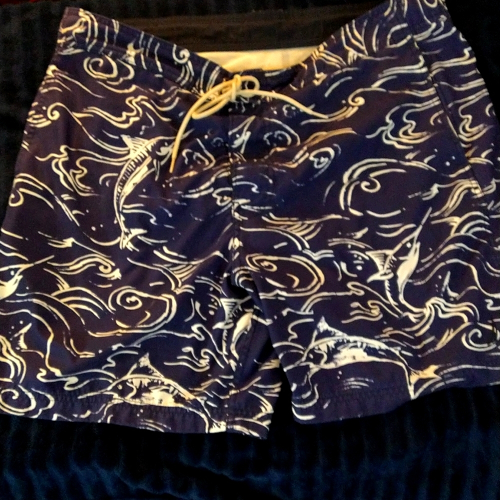 Nautica Mens Swimming Trunks size XL Blue/White